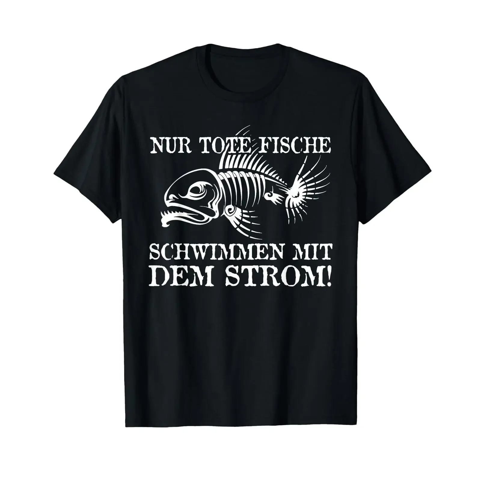 Only dead fish swim with the current Funny saying fun T shirt vintage Washed Slightly Stylish homme graphic streetwear Casual
