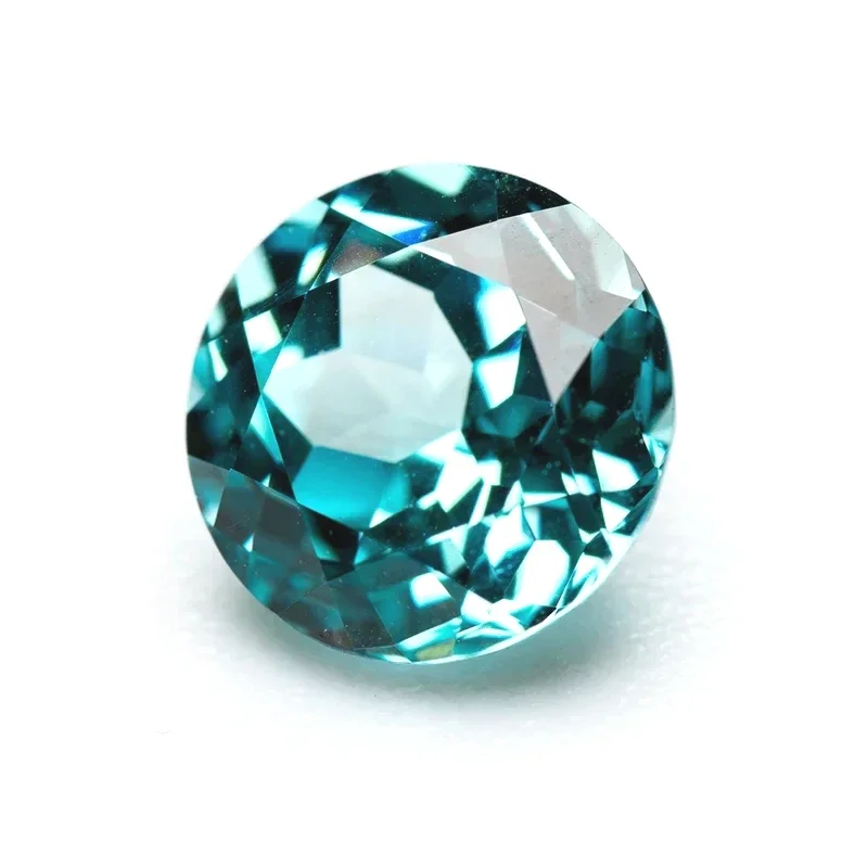 Lab Grown Paraiba ronde vorm 100% gefacetteerde geslepen Lab Grown edelsteen voor doe-het-zelf sieraden maken Materialen Selecteerbaar AGL-certificaat