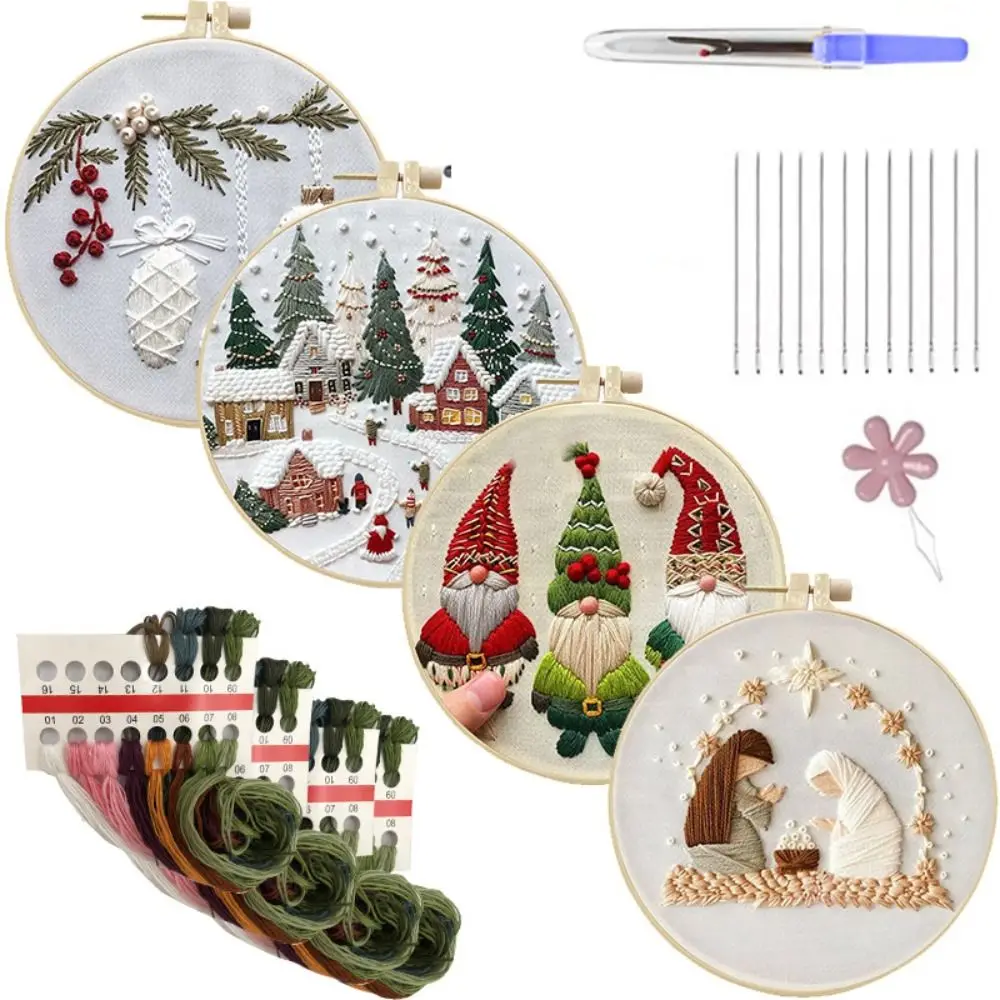 Christmas Cross Stitch Nativity Scene Embroidery Kit Cross Stitch Set Non-finished Products DIY Religious Vintage Embroidery