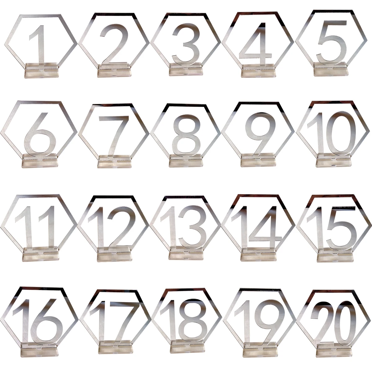 

Acrylic Wedding Table Numbers 1 20 White Round Gold Frames Card Holders Display Decorations Custom Font Style