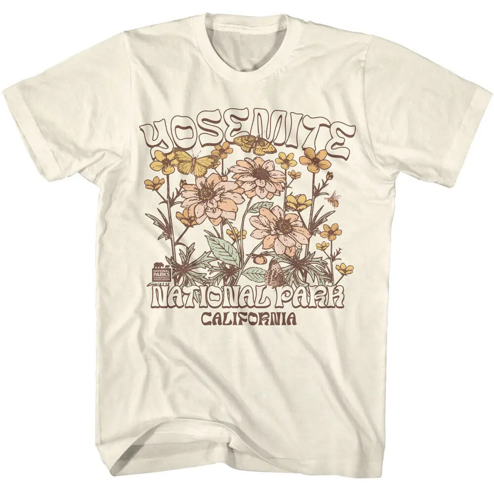 

États-unis National Parcs Yosemite Californie Floral Homme T Shirt
