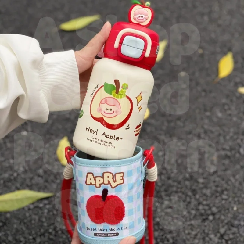 

Zippo Insulated Water Bottle Cute Design 316 Stainless Steel, With Shoulder Strap Crossbody Style Straw - Ideal Birthday Gift