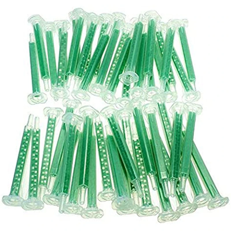 NEW-50 Pieces F6-16 Green Ab Glue Mixing Tube Static Mouth Section 16 Nozzles