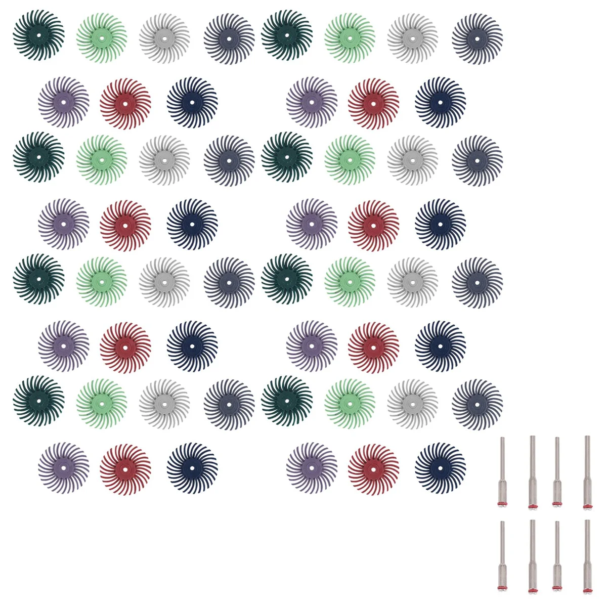 64Pcs 1 Inch Radial Bristle Disc Kit Abrasive Brush 3 and 2.35Mm Shank Detail Polishing Wheel for Rotary Tool Accessories image 2