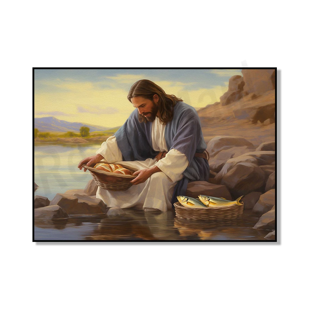 

Jesus and the Lamb Art: Jesus Oil Painting Art, Jesus Portraits, Bible Gospel Art, Jesus and the Lamb Print Poster