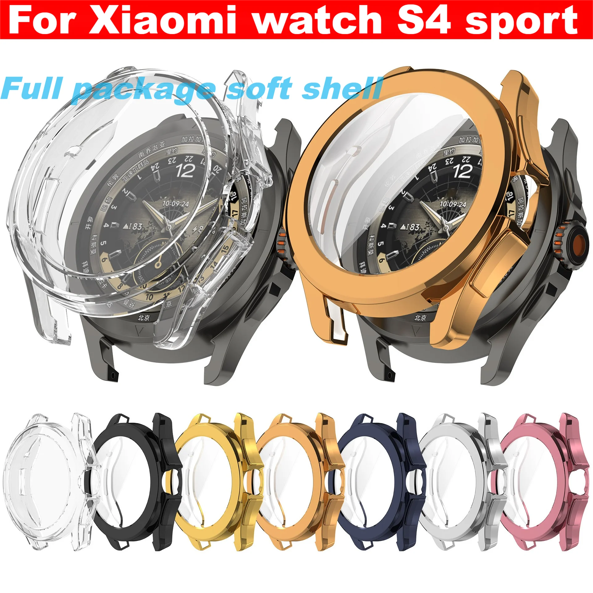 For Xiaomi watch S4 sport protective case Mi watch S4 Sport all-inclusive TPU case Smart watches accessories Screen protector