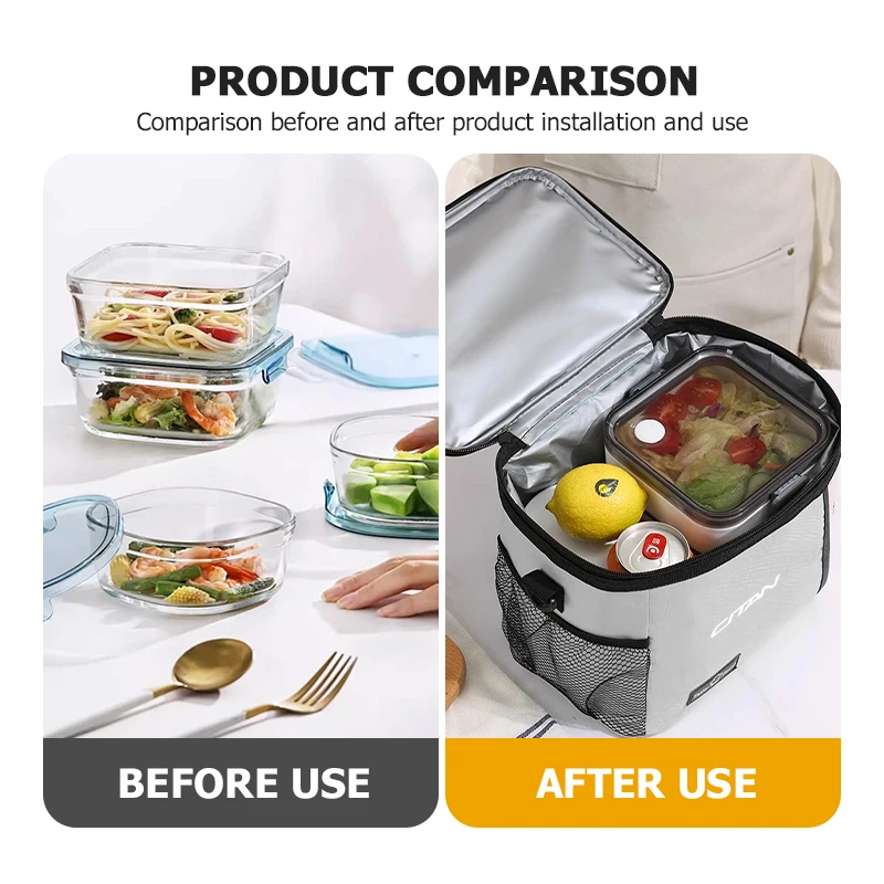 For Mercedes Benz Car Logo Bento Bag Food Storage Insulated Box Lunch Case W124 W203 W204 W447 Sprinter Viano W639 W638 Citan view 3