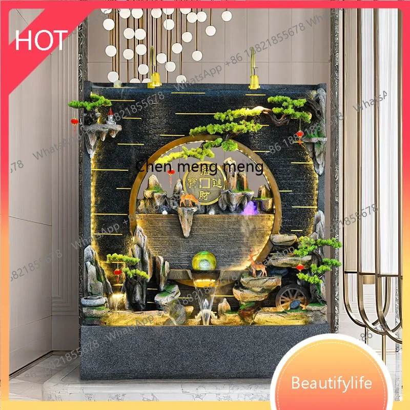 

Large water curtain wall screen porch partition office hotel rockery courtyard garden decorative landscapingK182