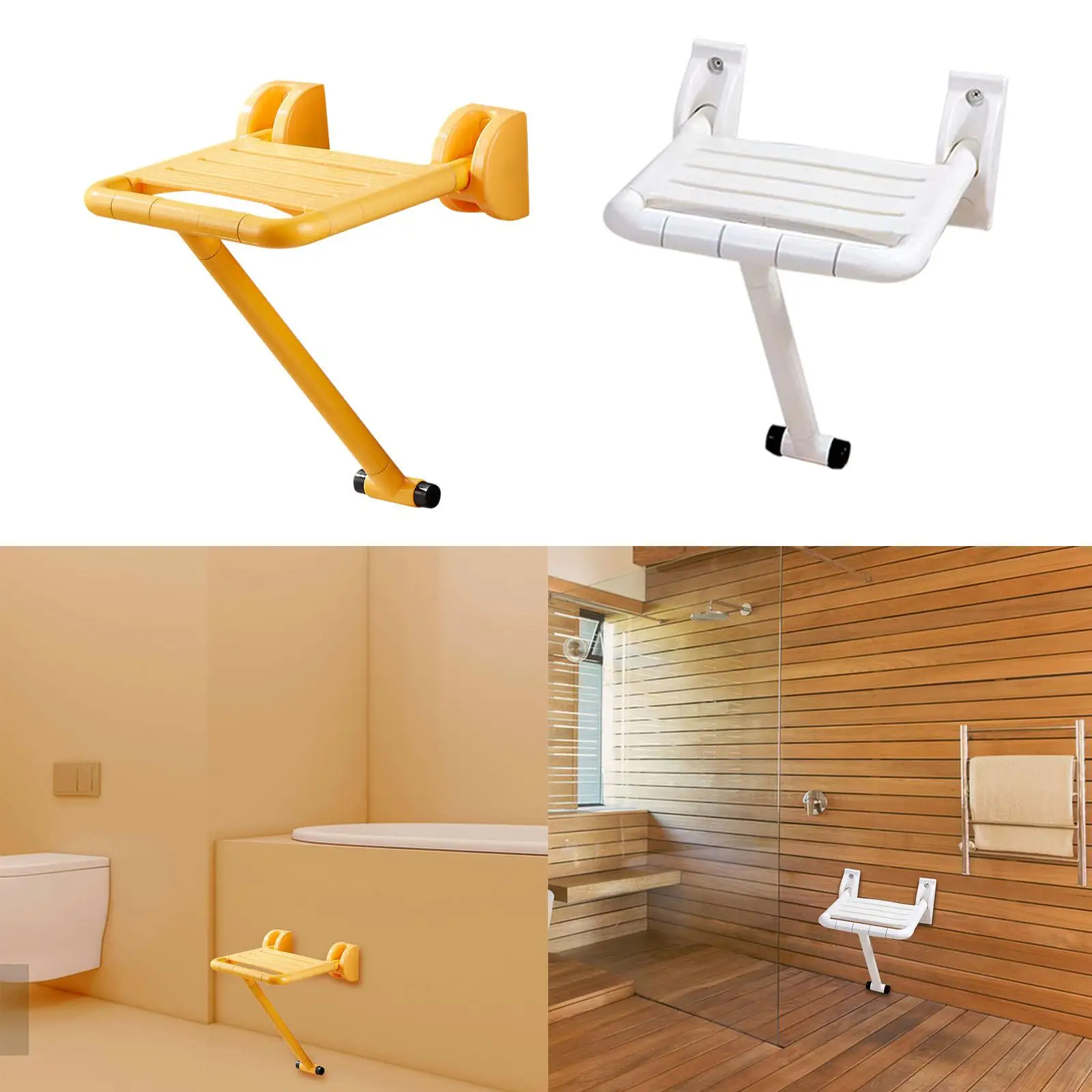 Folding Shower Seat Wall Mounted Anti Skid Stability Bath Stool Folding Bath Chair for Inside Shower Elderly Bathroom Shower