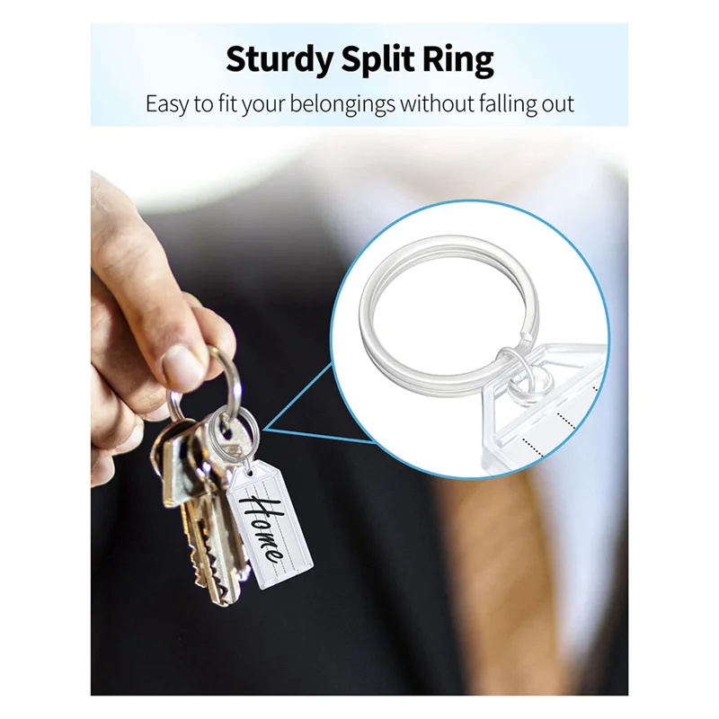 

AC56-100 Pieces Key Tags 2 Inch Plastic Key Chain Tags With Ruled Blank Paper Labels Transparent Covers And Item Identifiers