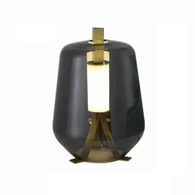 Postmodern and Popular Creative Glass Desk Lamp, Decoração da sala, Quarto Modelo, Design de luxo, Abajur