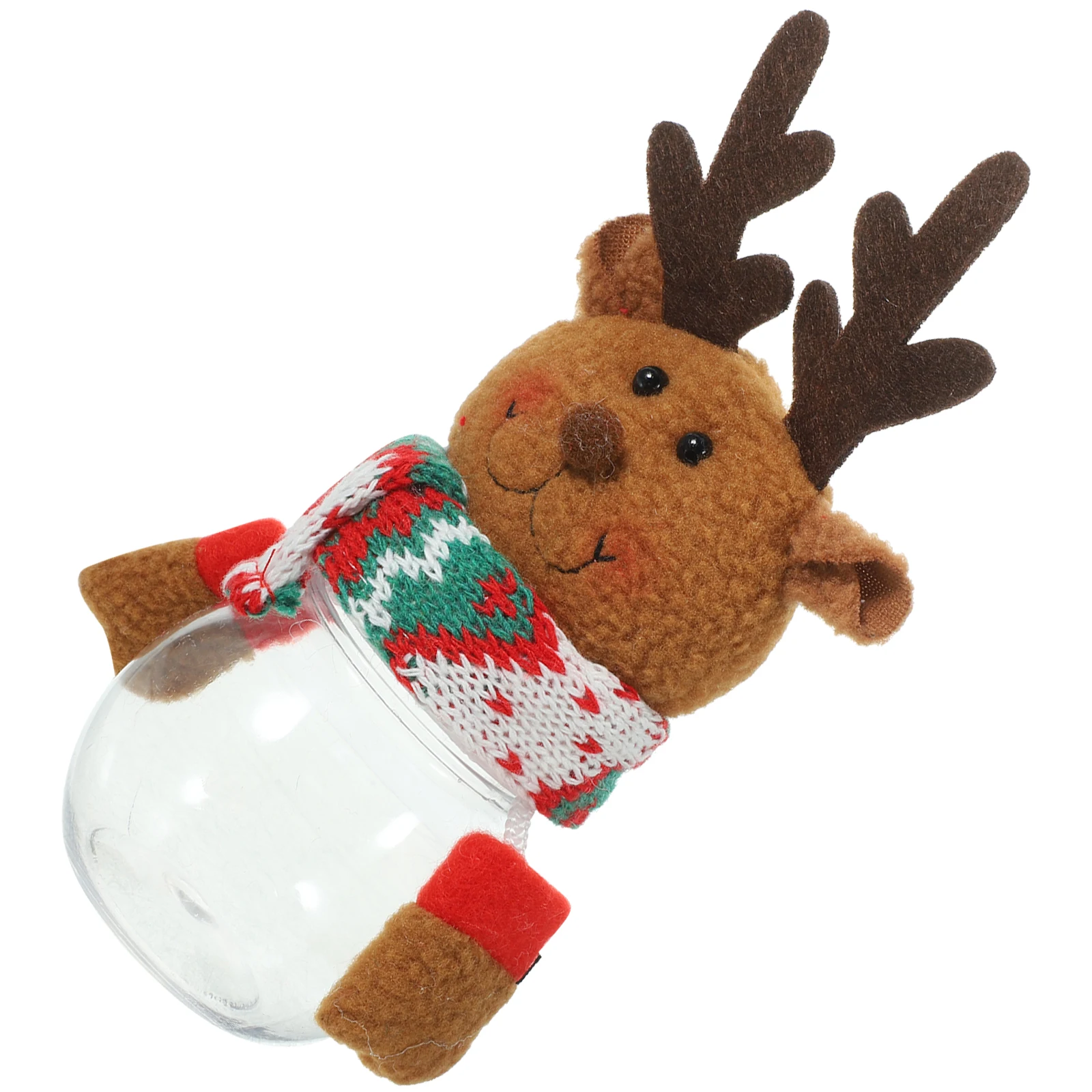

Storage Cartoon Desktop nament Jar Christmas Santa Snowman Cartoon Plastic Jars Clear Fillable Xmas Decor Gift Container