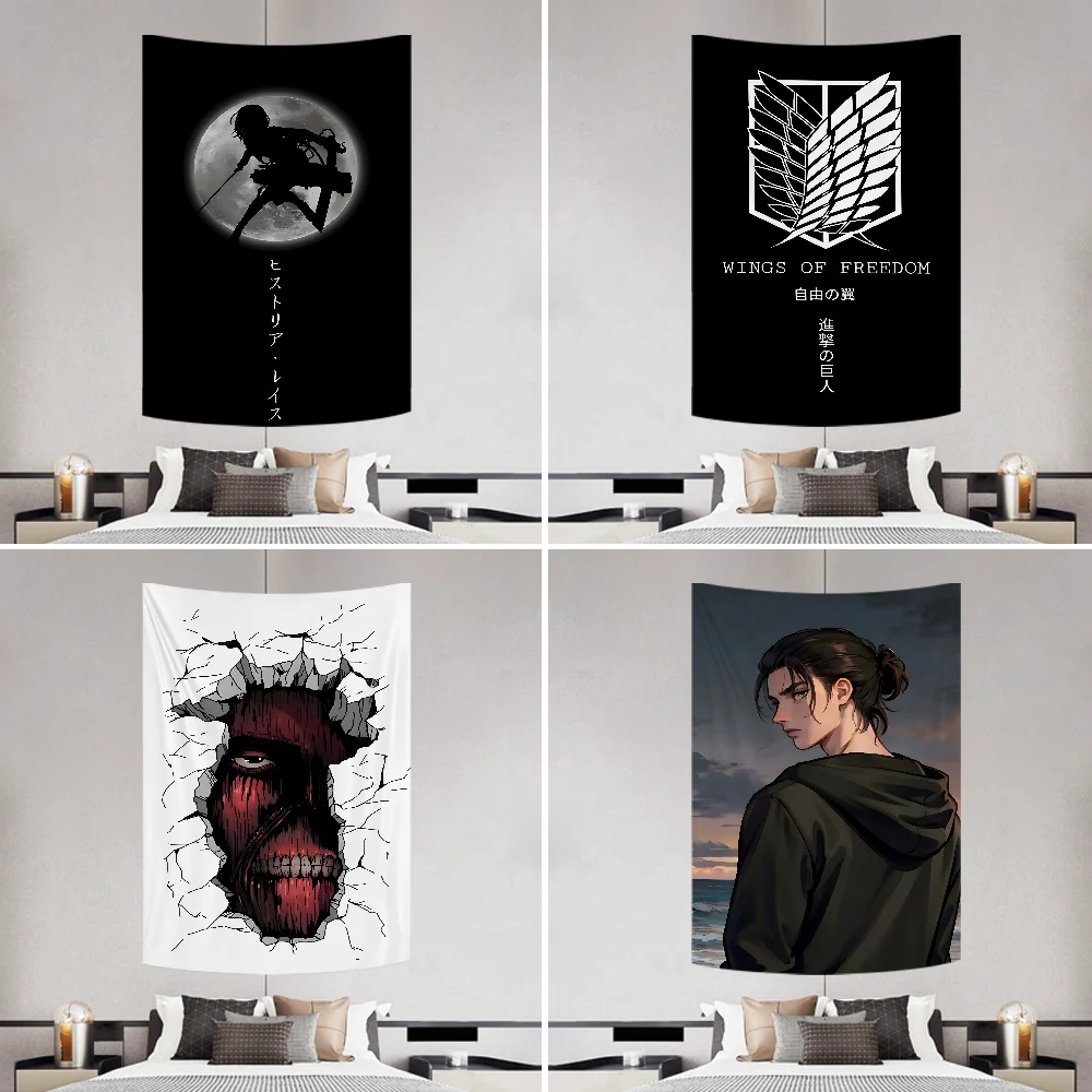 

A-Attack O-On T-Titan Tapestry Decoration Party Background Hanging Cloth Bedroom Tapestry Room Decor Aesthetic