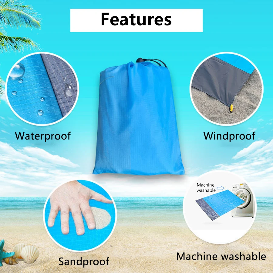 200x210cm 휴대용 비치 매트 모래 방지 방수 빠 - Outdoor Camping Rug Waterproof 리뷰 및 가격