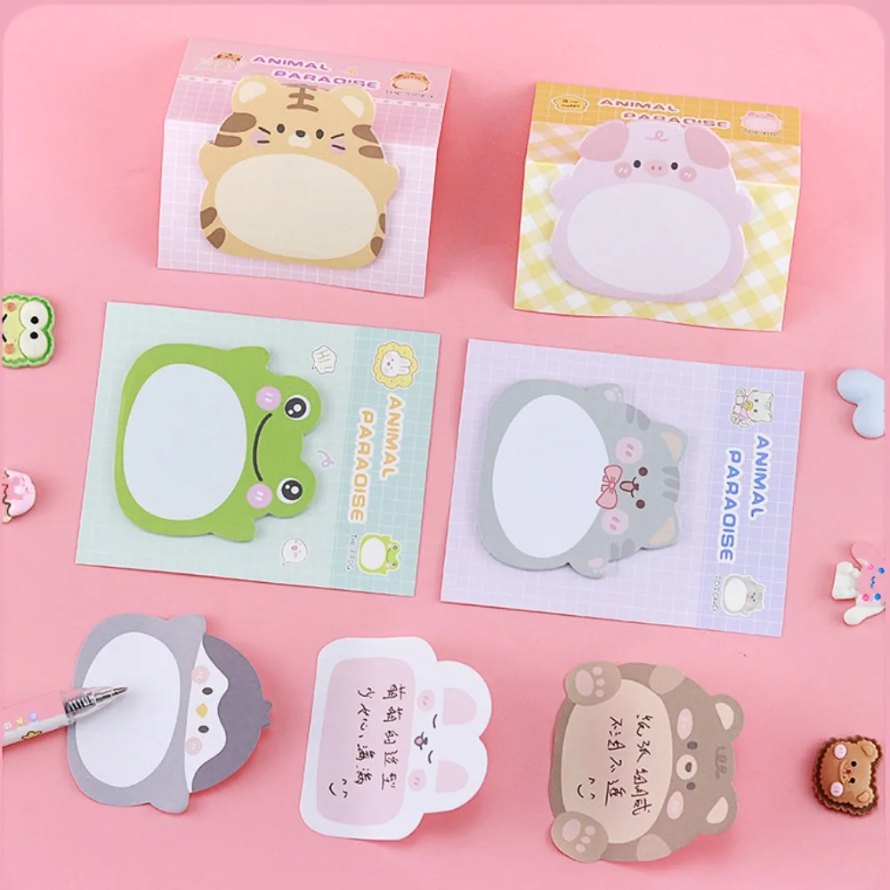 Self-stick Notes Animal Sticky Notes Thickened Stickers Notepad Cartoon Adhesive Memo Pads Bear Rabbit