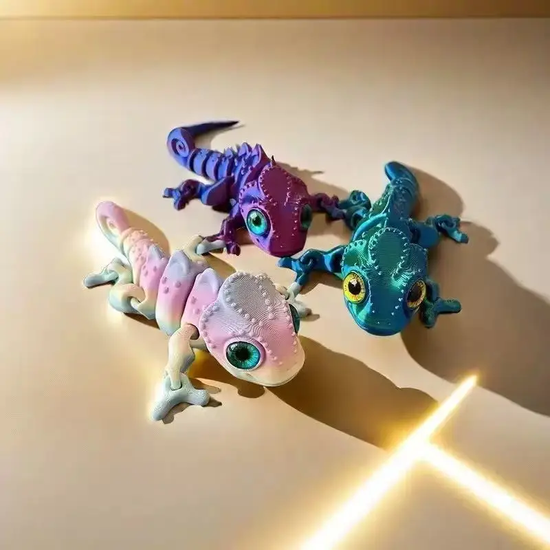 3D-gedrucktes bewegliches Chamäleon mit beweglichen Gelenken für Aquarium-Dekoration, mehrfarbiges Weihnachtsgeschenk (Halloween/Weihnachten)