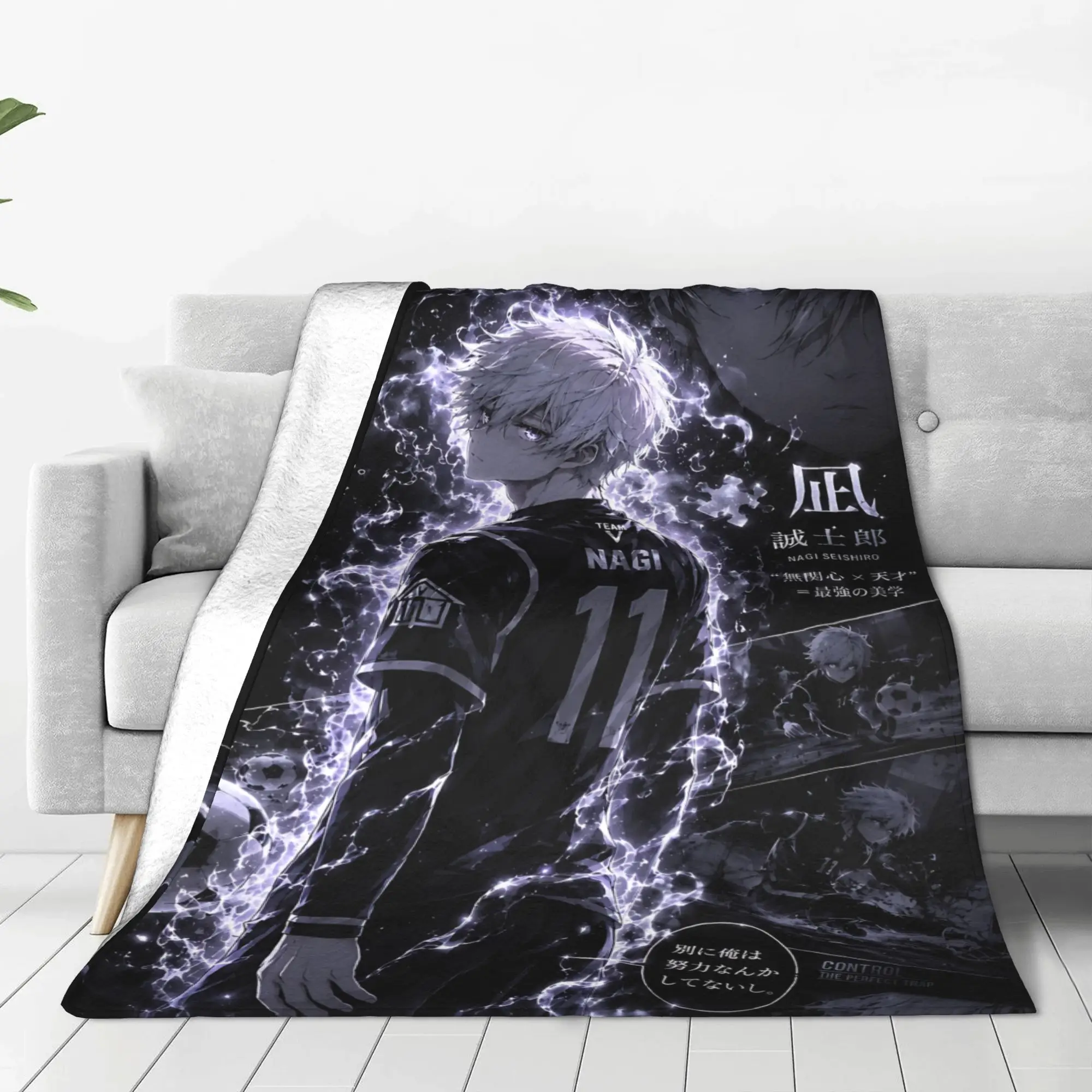 1PC home Christmas Room Decor Blue Lock Football Anime Blanket Throw Blanket  Novelty Warm Blanket All Season