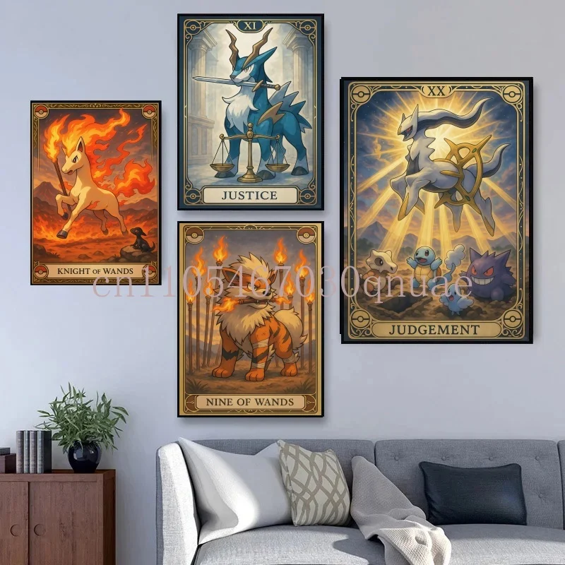 

Canvas Painting Pokemon Pikachu Charizard Prints Poster Home Living Room Best Gift Cartoon Character Picture Room Decor Gift