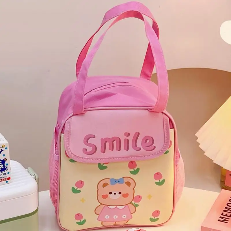 Lunch Sack Multi-Pocket Snack Sack Thermal Cooler Sack Food Handbags Case Cute Cartoon Pattern Food Storage Bag For Picnic Trip