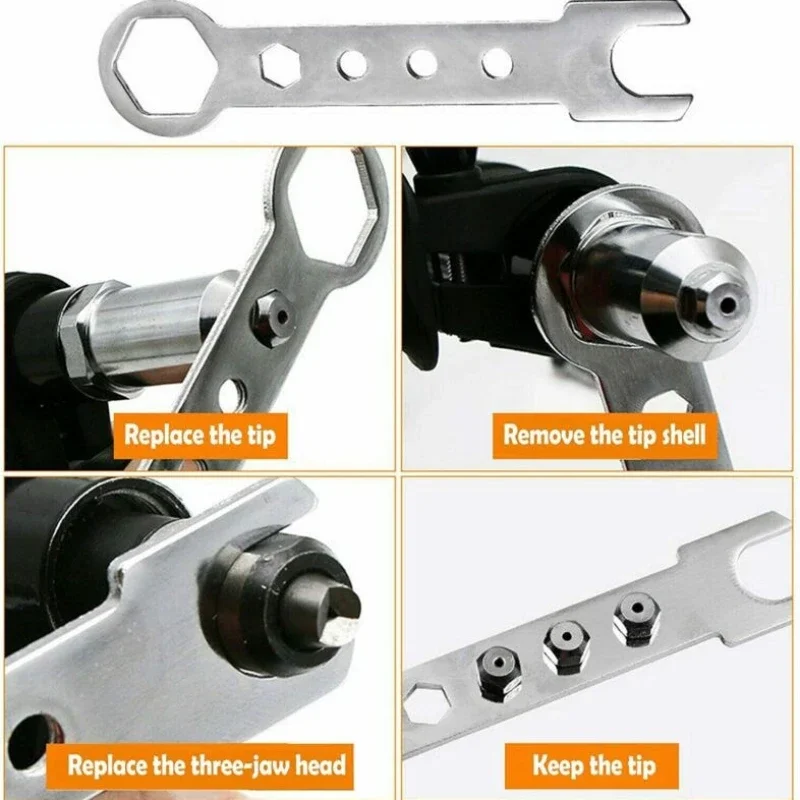 Imagem -04 - Elétrica sem Fio Rebitação Broca Nut Gun Machine Core Pull Acessórios Rebitador Inserir Ferramentas Portáteis Rebitando Broca Profissional