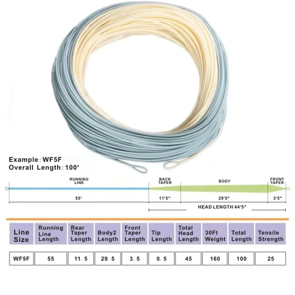 MAXCATCH Real Bonefish,Fly Fishing Line,Floating Fly Line,Weight Forward, Saltwater and Freshwater, 8 WT, 9WT, 100ft