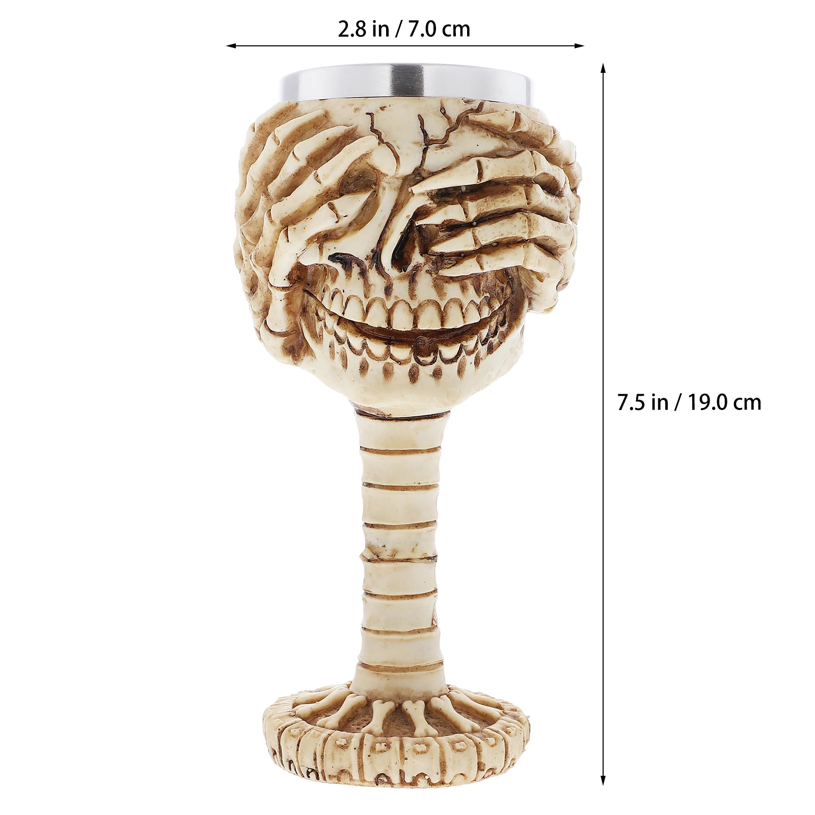 

1pc Stainless Steel Resin Halloween Skull Cup 3D Design Lasting Beverage Mug Coffee Beer Wine Goblet Party Decoration Gift
