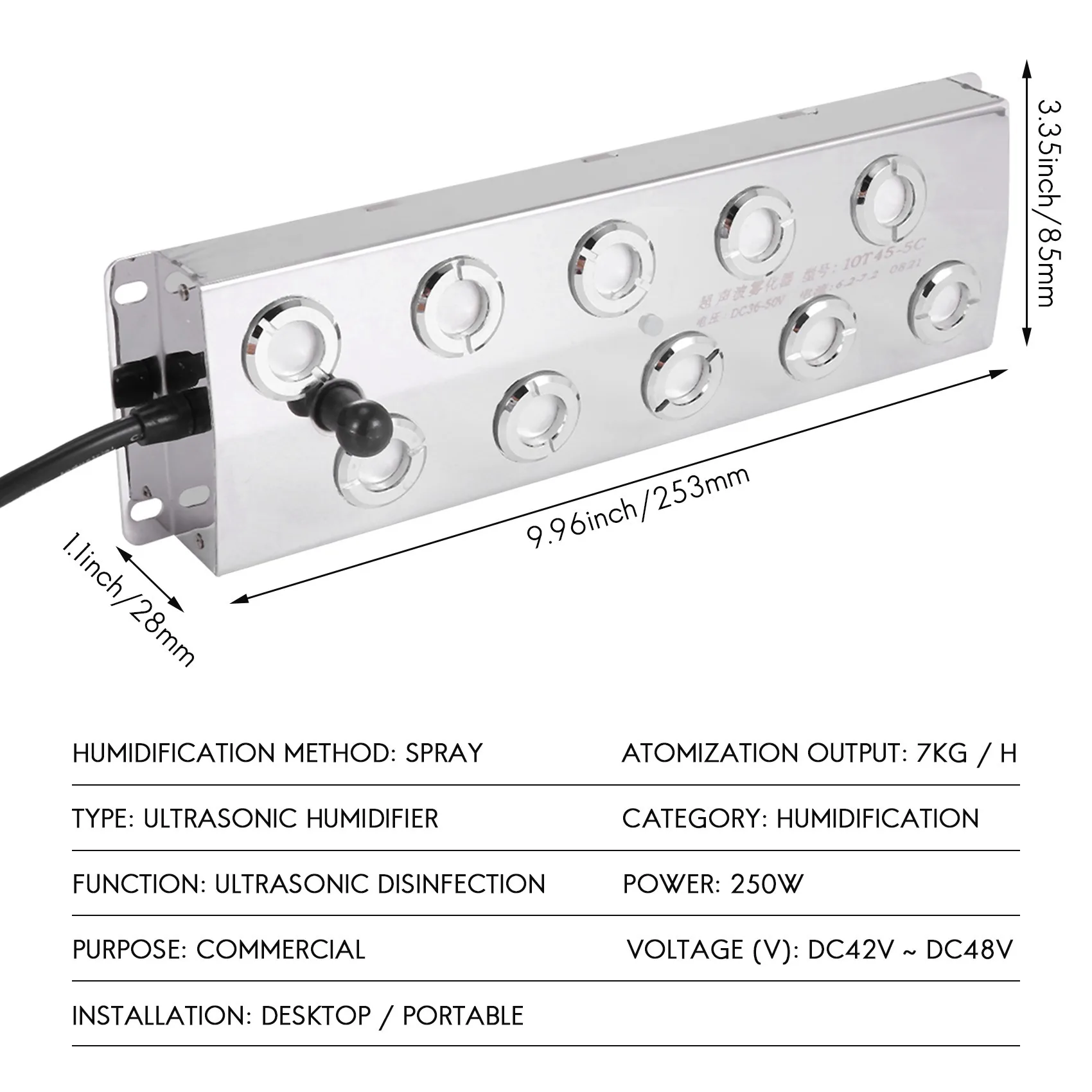 Humidificateur d'air à ultrasons pour serre, brumisateur, aéromiste, hydroponique, bricolage, 10 têtes