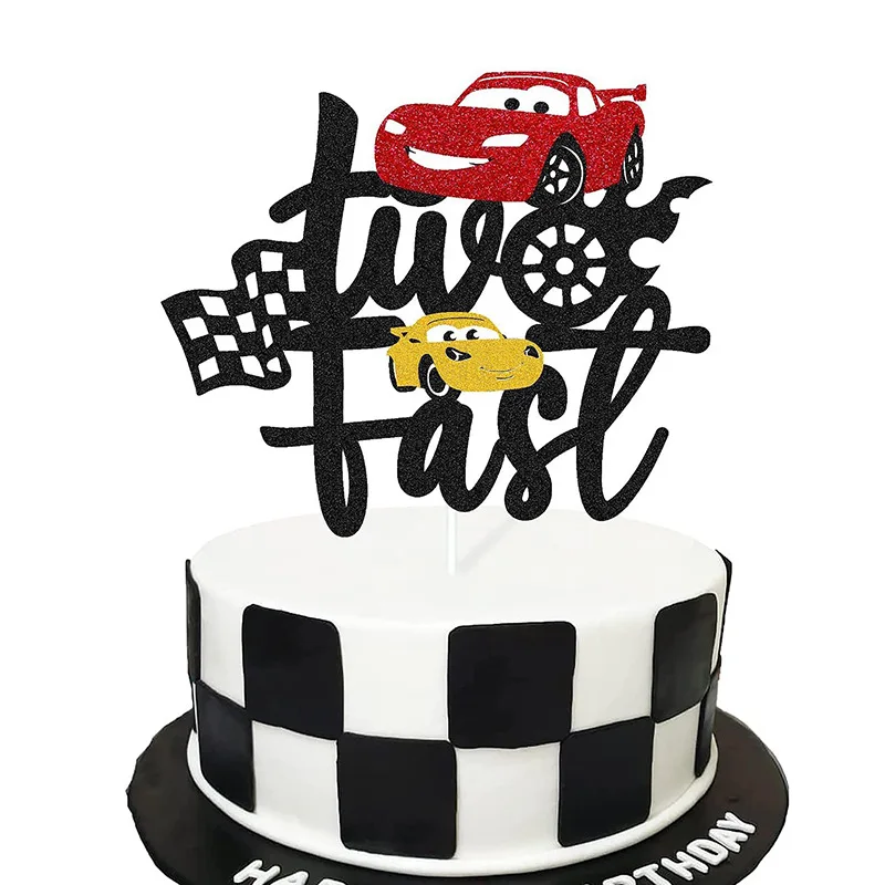 Disney McQueen Lightning Cars Happy Birthday Cake Topper Kids Baby Shower Birthday Party Decoration Baby Shower Gift Toy Supplie