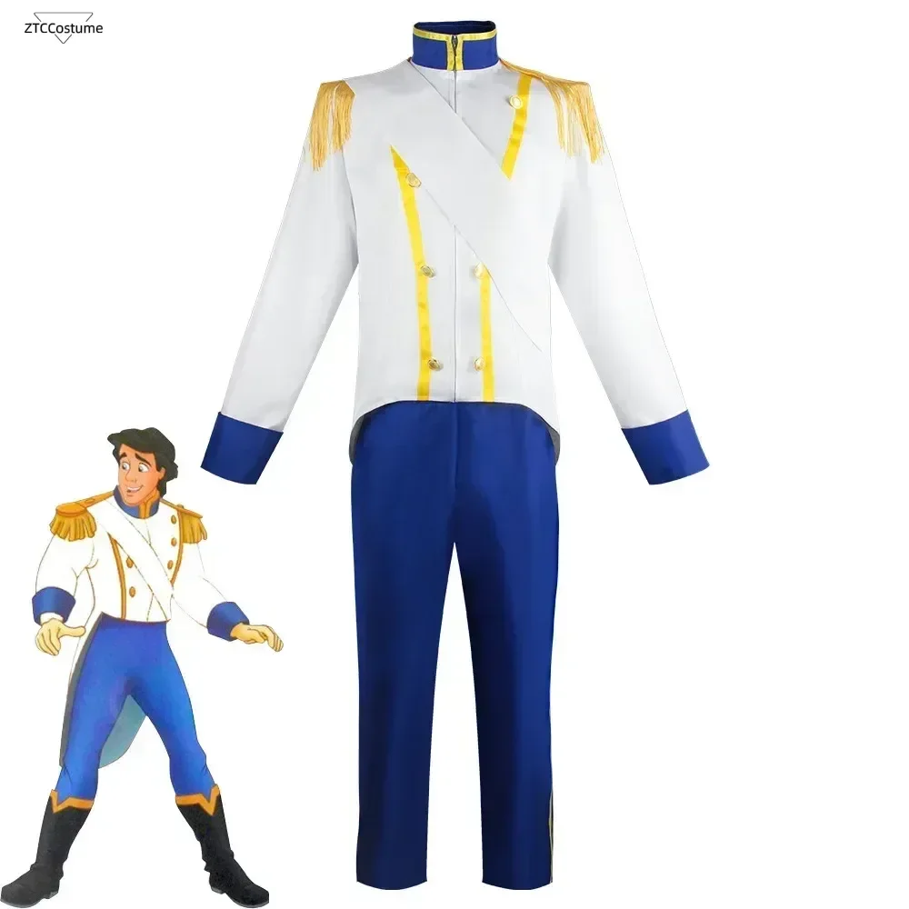 Costume de cosplay de film sirène Prince Eric, déguisement de carnaval d'halloween, uniforme, robe de spectacle de fête pour hommes