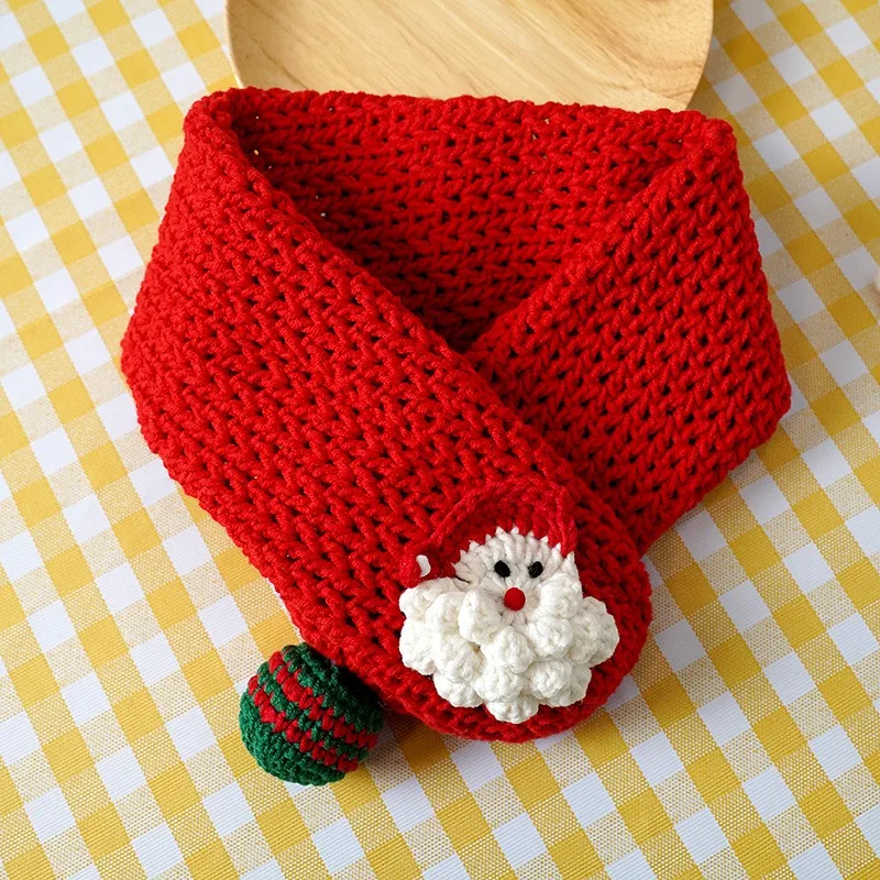 

DIY Christmas Scarf Crochet Kit with Hook - Beginner Friendly Soft Cotton Yarn Holiday Warm Scarf for Women Men Home Gift