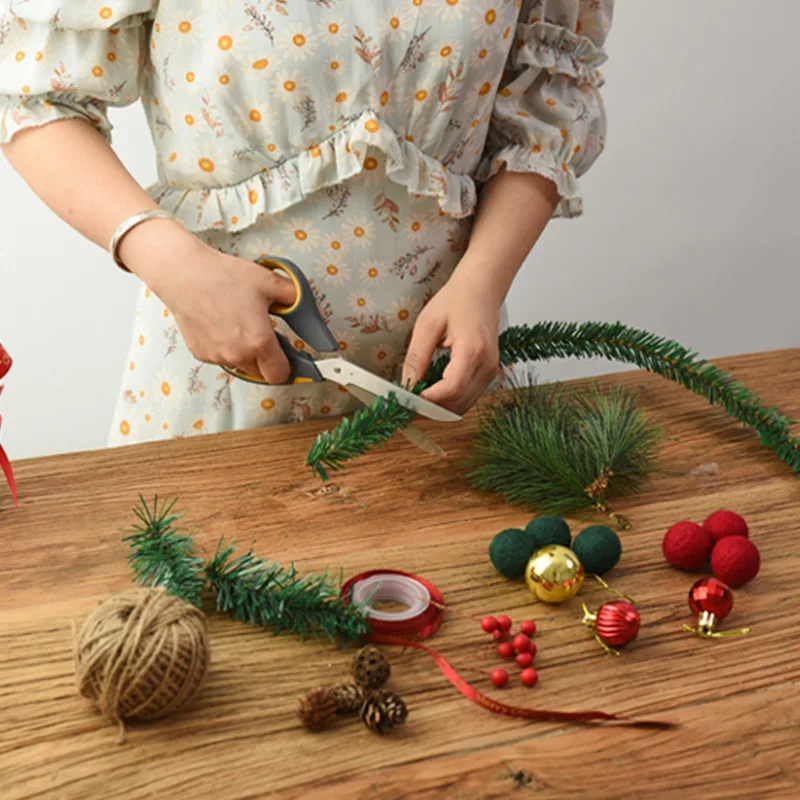 5,5 m grüne künstliche Pflanzengirlande, Weihnachtsdekoration, Weihnachtsbaum für Heimdekoration, Garten, Außentür, Neujahrskranz, Ornament – Detail 2