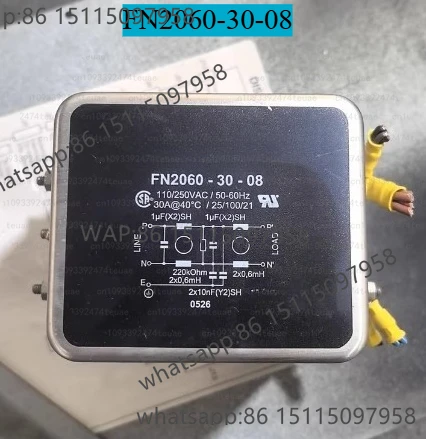 

Power Filter FN2060-30-08, 30A High Power, 110-250VAC, 50-60Hz
