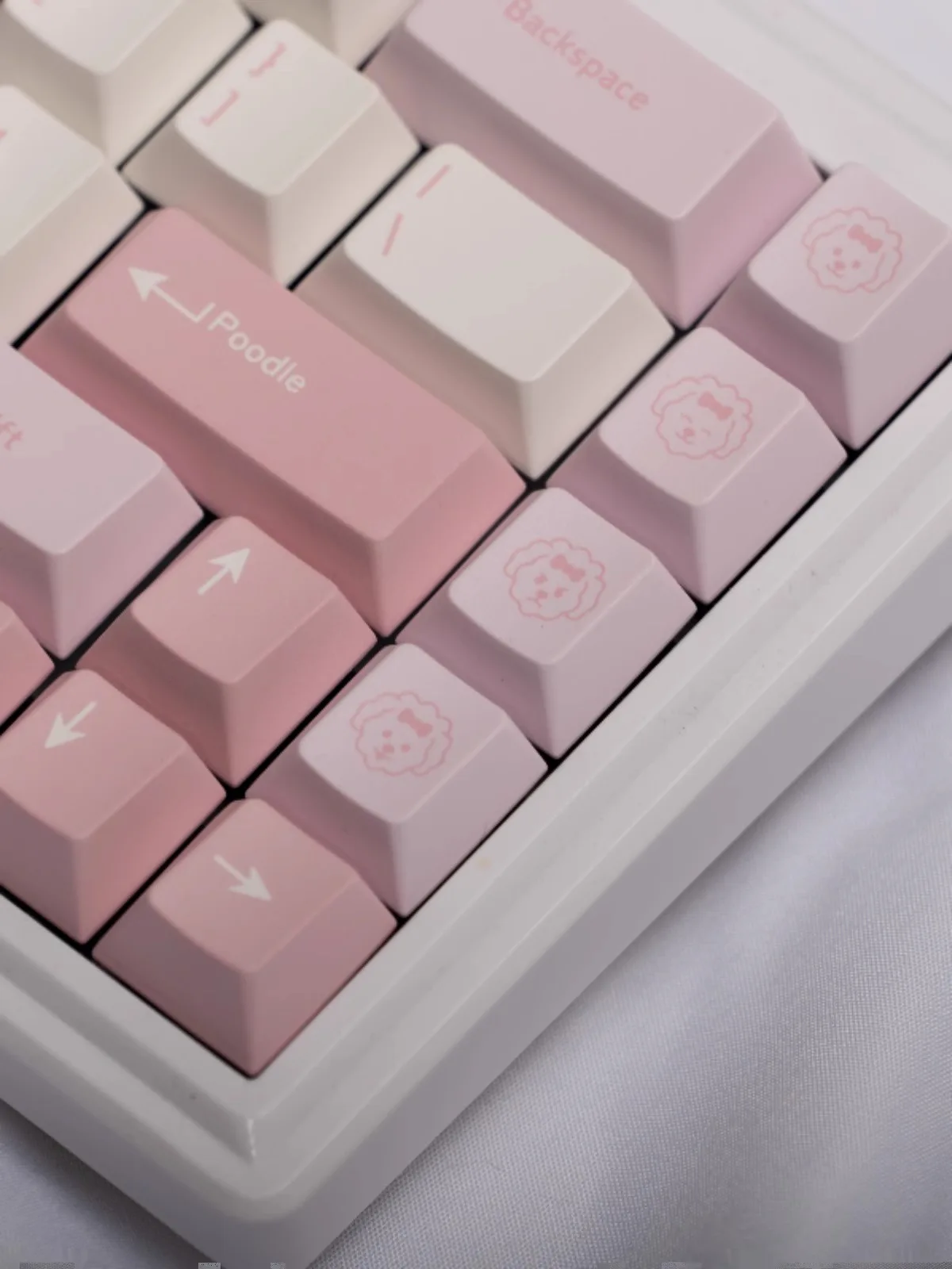 PinkPoodle powder dog PBT, Teclado mecánico de sublimación térmica de cinco lados, juego personalizado de 177 teclas