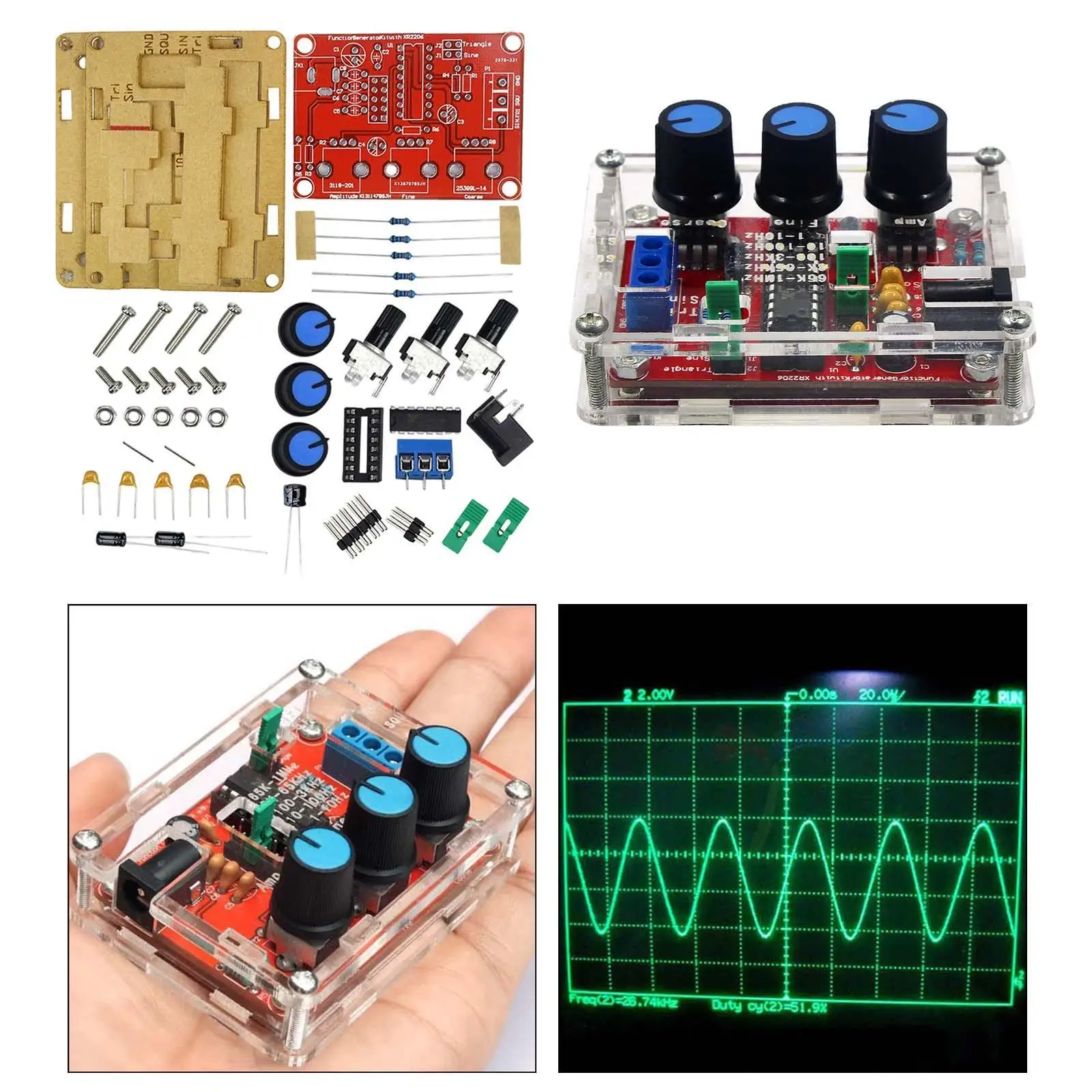 

High Precision Function Signal Generator Sturdy Lightweight 1 Hz-1 MHz for Hobbyists Electronics Enthusiasts Professionals