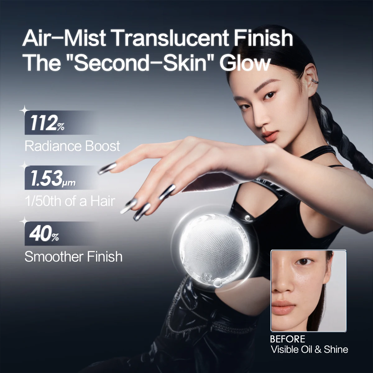 CARSLAN 3.0 Update Version Black Magnet Soft Focus Powder Replaceable 24H Longlasting Translucent Pressed Setting Powder - view 3