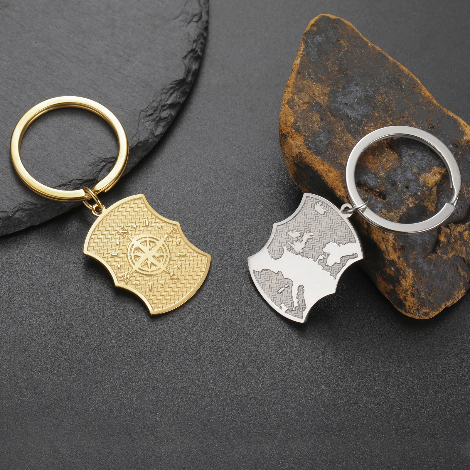 

Compass Pendant Keychain for Men Compass Pendant Keyring Stainless Steel Navigator Forged Inspirational and Graduation Gifts