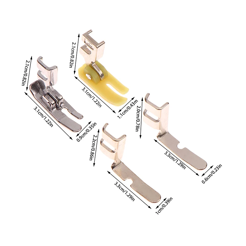 4Pcs Old Sewing Machine Zipper Presser Foot Set (Iron Presser Foot, Plastic Presser Foot, Left Hole And Right Hole Single Side)