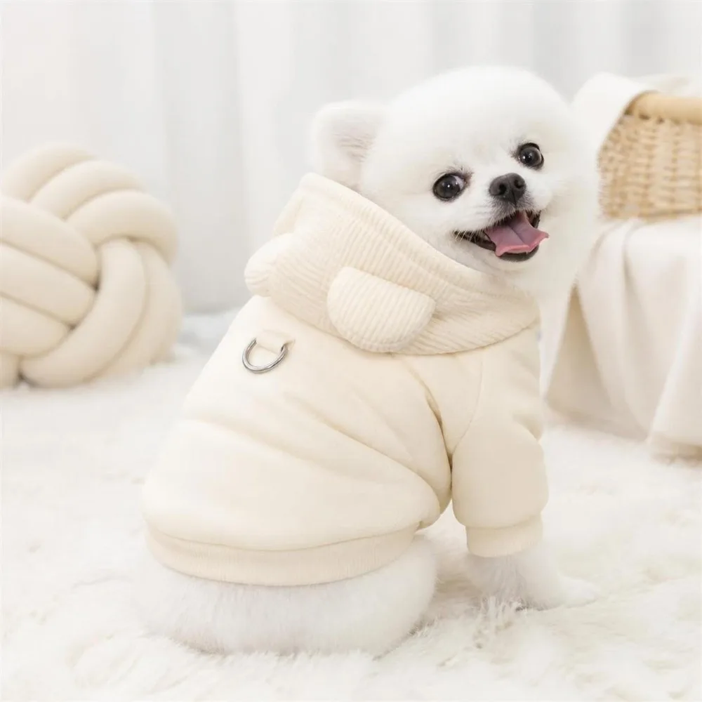 Modische Winter-Hundekleidung, winddichte, verdickte Hunde-Wanderjacke mit niedlichem Hut, Hundeweste für kleine und mittelgroße Hunde. – Detail 7