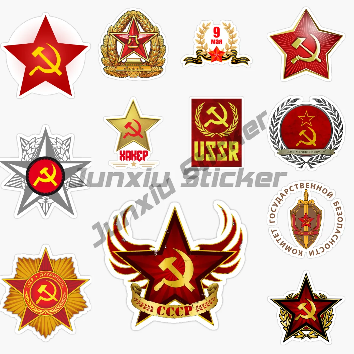 

May 9 Victory Day Commemorate Decals Stickers Cars 3D Vinyl Self-adhesive PVC Car Wrap Window Auto Products Motorcycle Decals