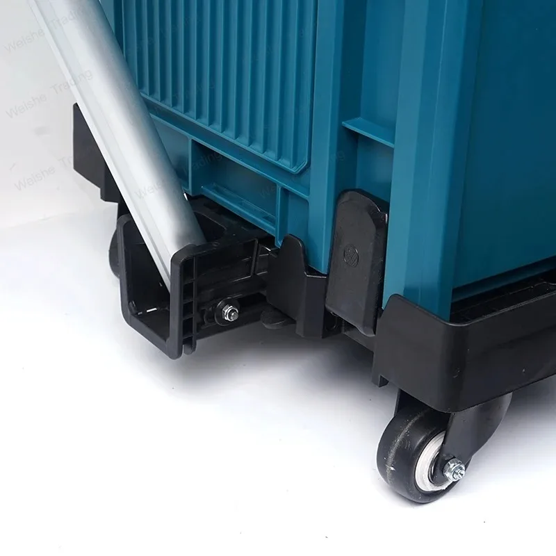 Professional-Grade Stackable Toolbox Set with Locking Latches, Heavy-Duty Ergonomic Telescoping Handle & Wheels