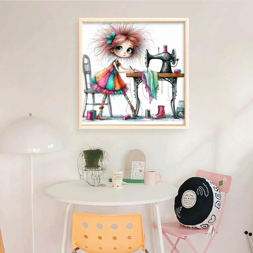 

Full Embroidery cotton Thread 11CT Printed Girl Cross Stitch Kit Art 40x40cm (C)