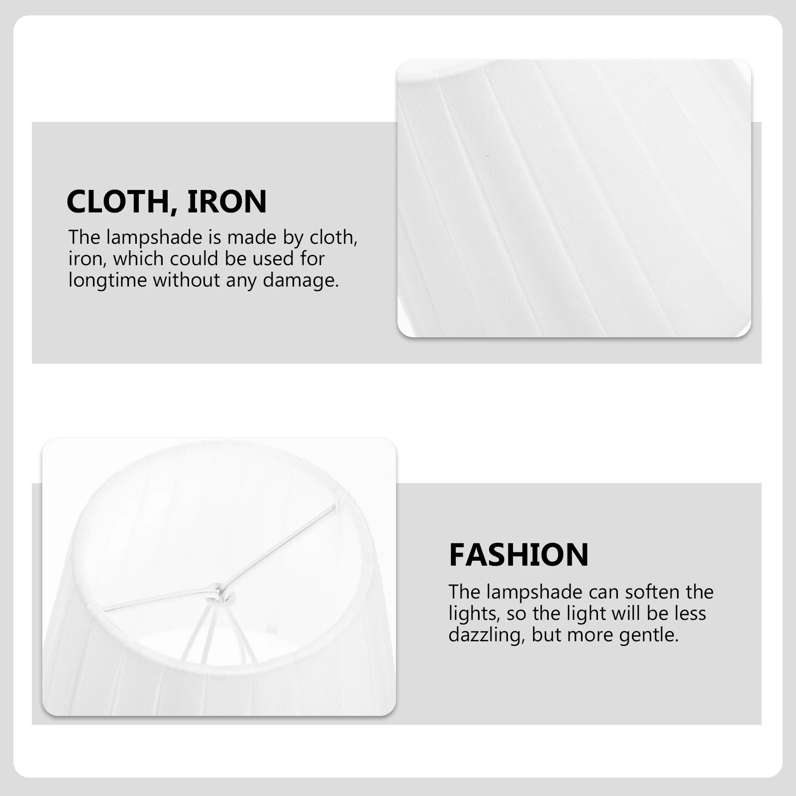 

Cloth Desk Lamp Shade Decorative Replacement Lampshade Clip Style Fabric Lamp Cover Soft Light Shade for Indoor Home