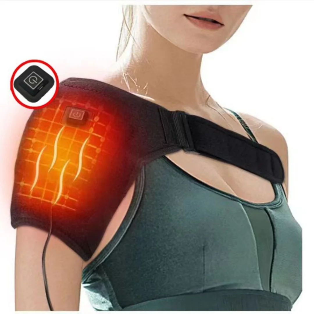 Electric Heating Heated Shoulder Brace Wrap Shoulder Massage Support Belt Strap for Arm Shoulder Fitness Brace Keep Warm