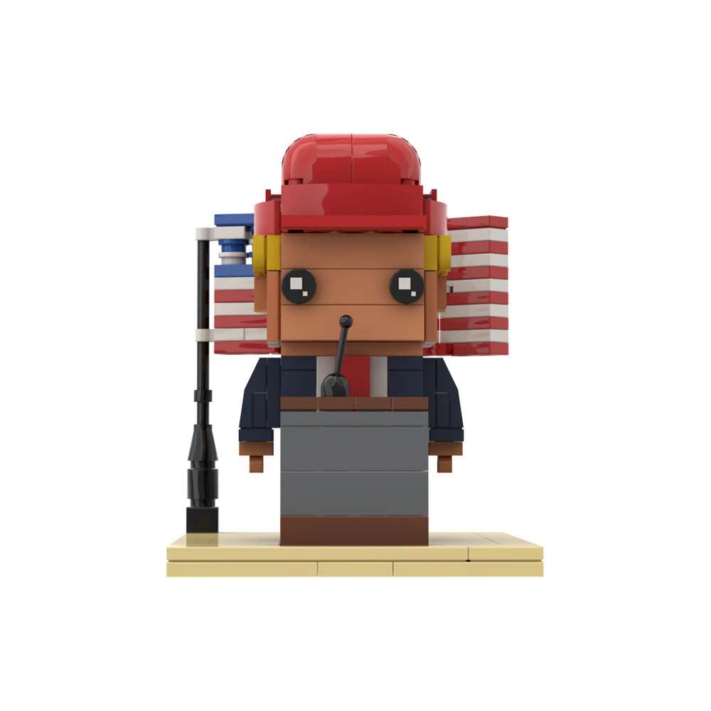 

Gobricks MOC Trump President Cartoon Figure Building Blocks Model US Presidential Candidate Creative Action Figure Bricks Toys