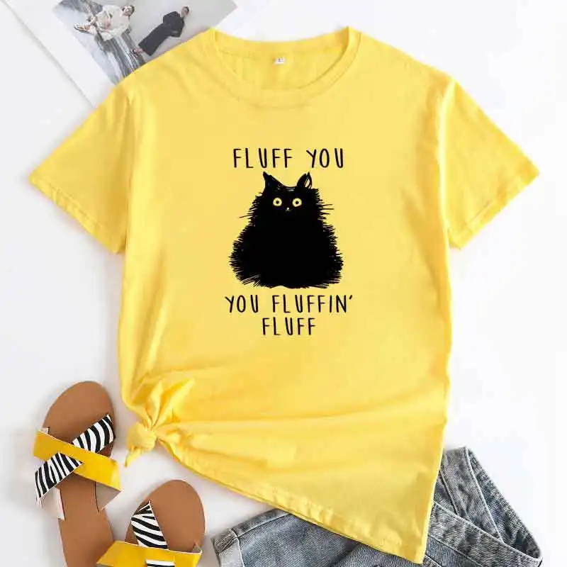 

Women's Cotton Print T-Shirt Letter Floral Loose Casual Short Sleeve Pure Cotton Top Female Large Size Summer Tee