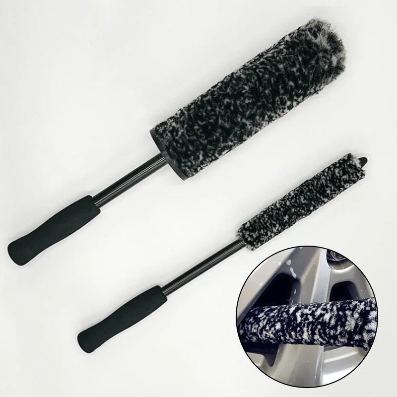 

Microfiber Wheels Brush Non-Slip Handle Easy Cleaning Car Fiber Brush Wheel Cleaning Brush Detailing Brushes For Auto Motorcycle