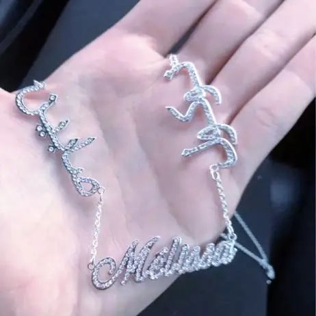 

Custom Multiple Personalized Name Necklaces Jewelry Chain Pendant Gold Color Necklace for Women Stainless Steel Birthday Gifts