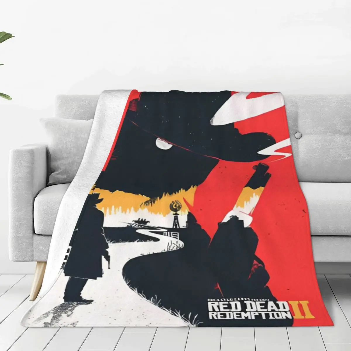 Comfortable Red Dead Redemptions 2 Game Blanket Merch Sofa Decorative Throw Blanket Warm Flannel for Office