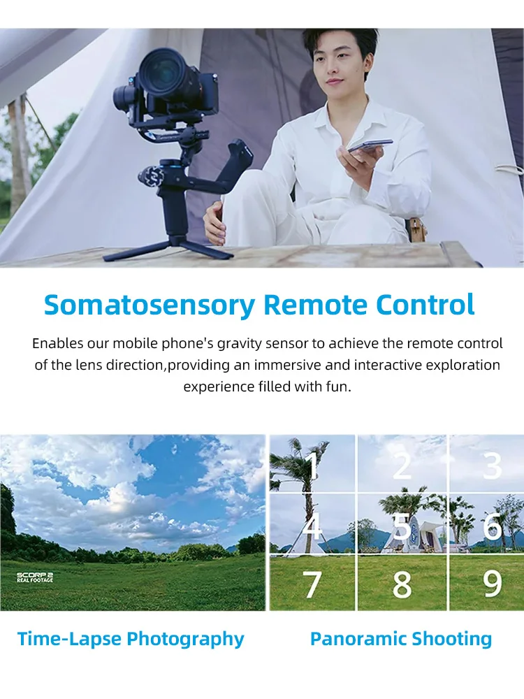 FeiyuTech SCORP 2 Camera Gimbal Stabilizer 3-Axis Handheld Mirrorless DSLR for Sony ZVE10 A7IV A6400 Canon R Nikon  Feiyu Tech