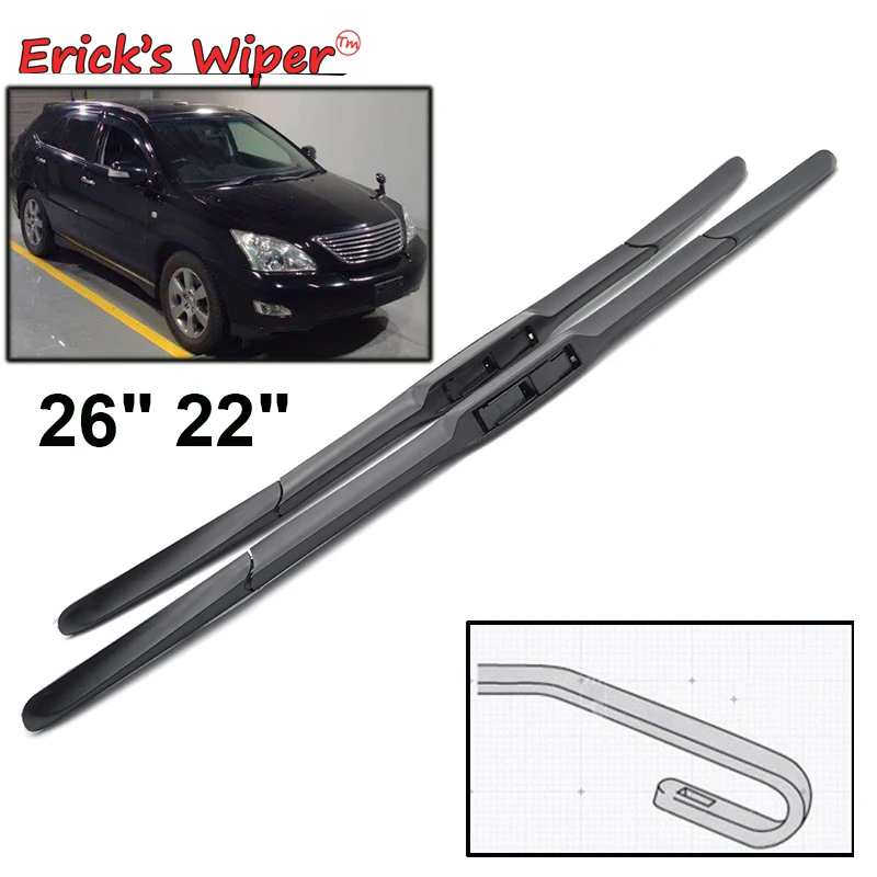 Erick's Wiper LHD Front Hybrid Wiper Blades For Toyota Harrier U3 2003 - 2012 Windshield Windscreen Window Rain Brushes 26